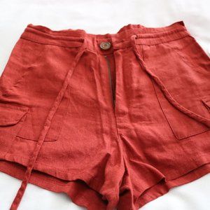 High waisted utility shorts